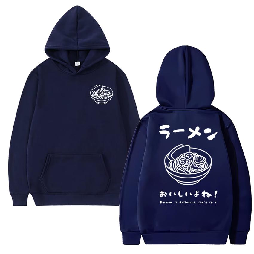 Harajuku Ramen Japanese Double Sided printed Hoodies Autumn Winter Men women fashion Y2k Sweatshirt Unisex Fleece pullovers