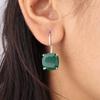 Green Onyx Gemstone 925 Sterling Silver Jewelry Handcrafted Earrings 1" For Gift EE-172-15