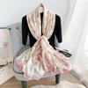 High-end New Silk Satin Scarf for Women Long Scarf Korean Fashion Plant and Flower Scarf Simulated Silk Printed Silk Scarf