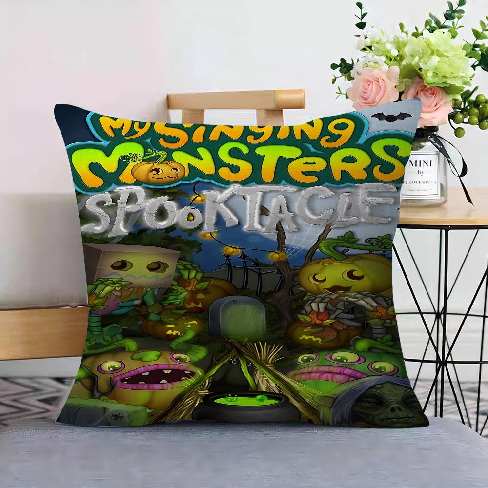 Подушка-чехол для подушки My Singing Monsters, чехол для автомобильной подушки 45x45 см, чехол для поясничной подушки, чехол для диванной подушки