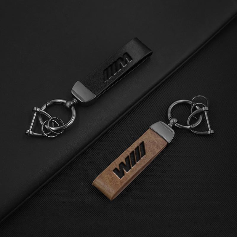 Vintage Leather Car Emblem Keyring Key Chain Decoration for Bmw M Performance G30 G32 Auto Interior Modification Accessories gzjm96
