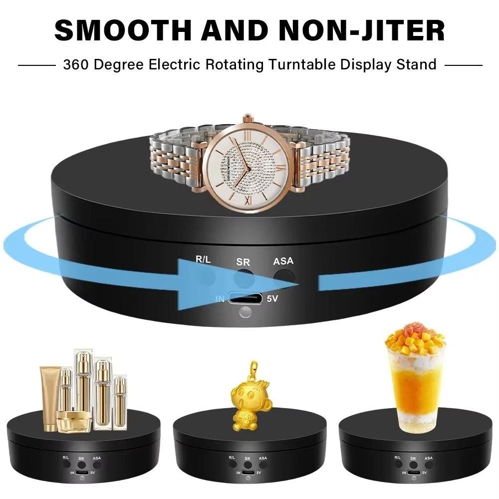 Motorized Jewelry Rotating Turntable 3 Speeds 360 Degree Turntable Product Displays