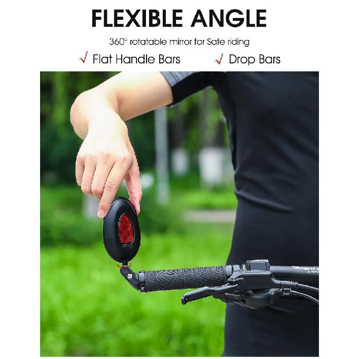 WEST BIKING Adjustable Bicycle Rearview Mirror 360° Rotatable Handlebar Safety Convex Mirror Wide Angle For Bike Handlebar Parts