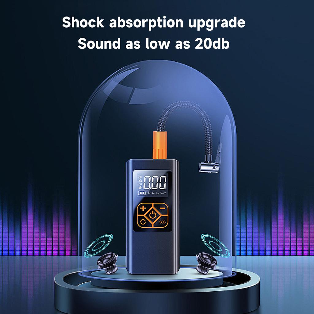 Накачиватель шин, воздушный компрессор, автомобильный многоцелевой электрический шинный насос, автоматический адаптер питания с цифровым дисплеем, манометр