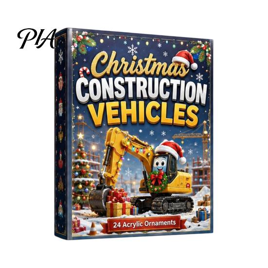 Holiday Gift for Family Transportation Vehicles Advent Calendar 2026 Kids, 24 Day Christmas Countdown Set Girls with Collectible Acrylic Mini
