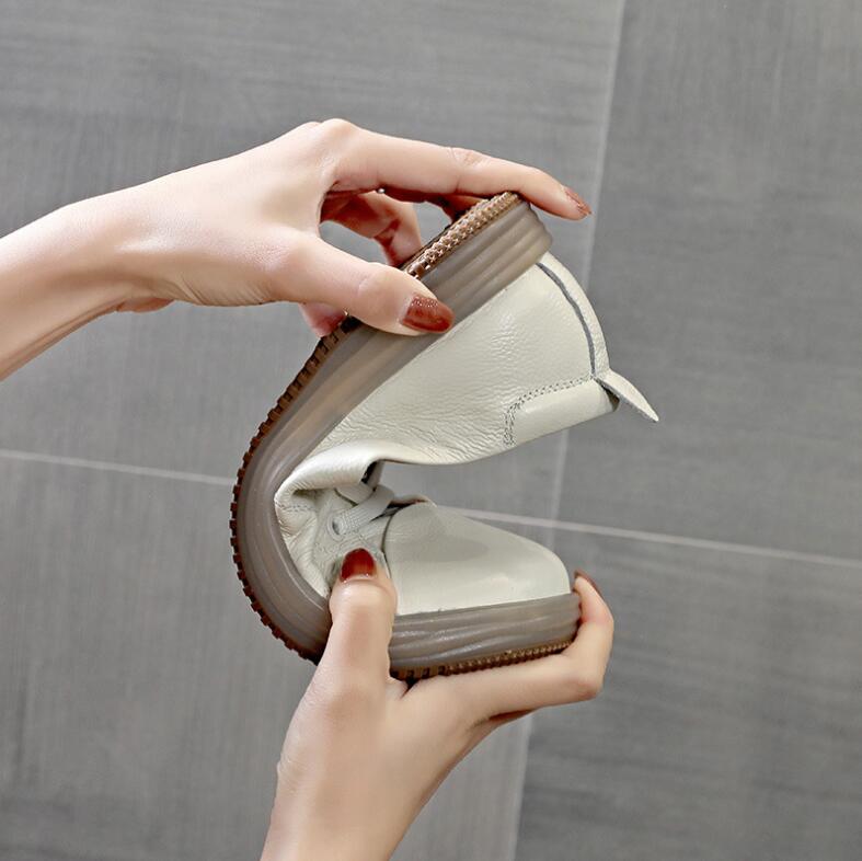 Модная женская повседневная обувь из натуральной кожи больших размеров, весенние вулканизированные туфли, женская обувь для скейтбординга, осенние маленькие белые кроссовки