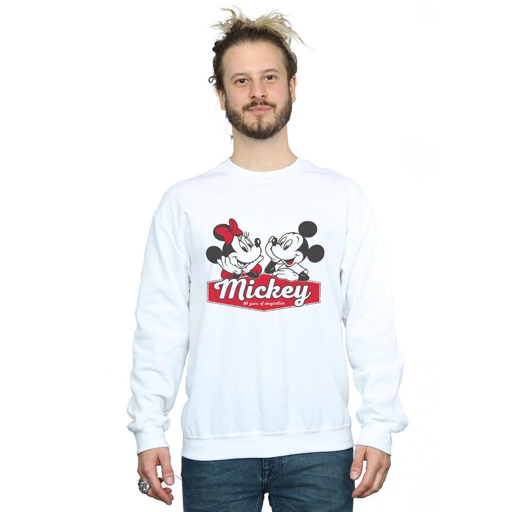 Disney Mens Mickie And Minnie 90 Years Sweatshirt