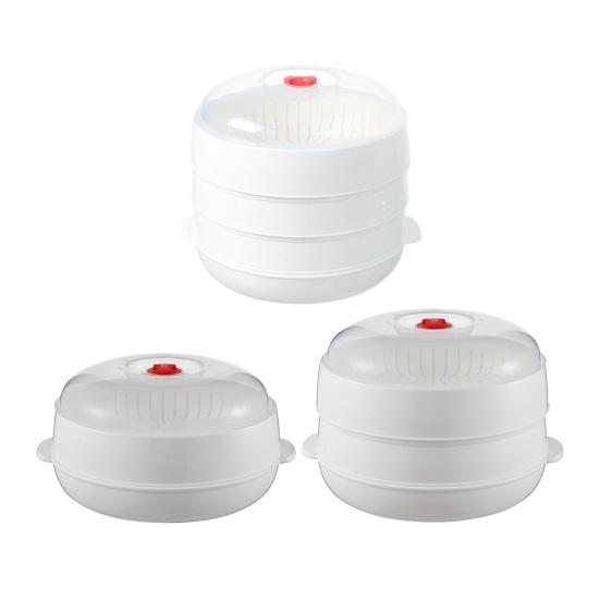 Микроволновая пароварка для овощей, пищевой прозрачный пластик, многоразовая кухонная пароварка для пельменей, овощей