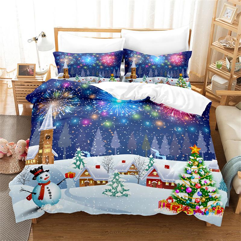Santa Claus Bedding Collection Duvet Cover Collection Fashion Quilt Cover Boys Girls Bed Collection Christmas Decorations Bedroom El Bedding Collec