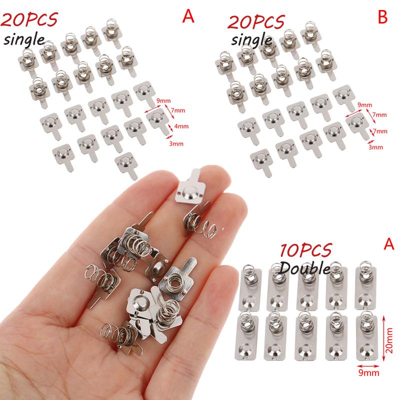 20/10pcs 21x9mm - + Replacement Metal Batteries Spring Contact Plate Silver Unidirectional Slot For AAA/AA Battery Case