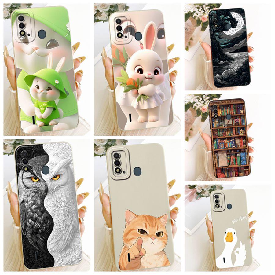 For Itel P37 Pro Vision 2Plus Phone Case Cute Rabbit Liquid Soft Silicone Bumber Shell For Itelp37 Capa Vision2s Back Cover