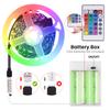 Светодиодная лента 1м 2м 3м 4м 5м Питание от 3 батареек AA RGB 5V 5050 SMD Гибкая цветная лента для комнаты, туалетного столика, компьютера, подсветки телевизора