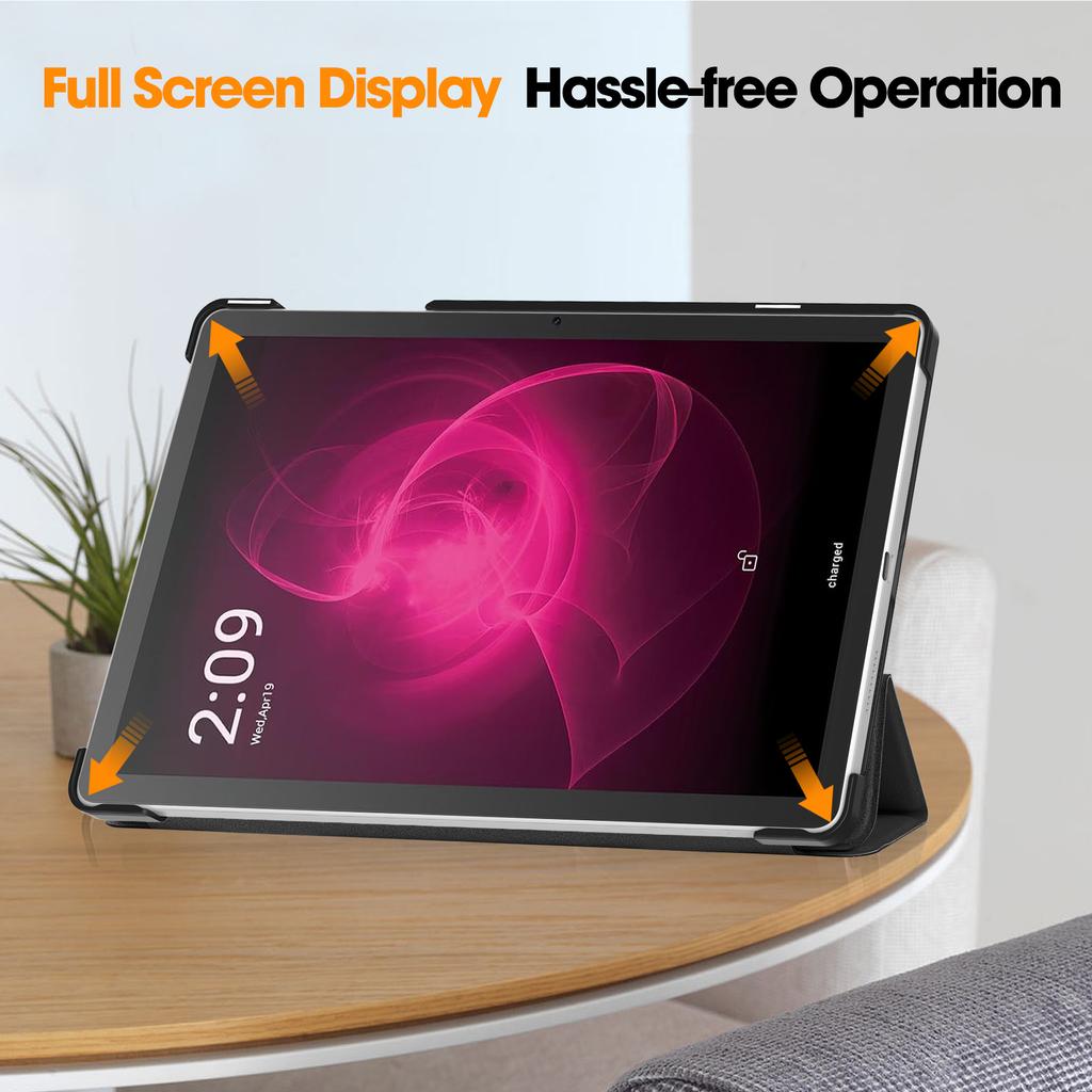 For T-Mobile REVVL Tab Tri-fold Stand Smart Case PU Leather Tablet Cover
