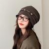 Ретро Звезда Бисером Цепочка Шапка Баотоу Женская Летняя Тонкая Дышащая Универсальная Шапка-бини Большой Окружности Головы Пуловер Холодная Шапка