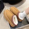 2024 Winter New Fashion Colored Round Toe Thick Sole Outerwear Women Cotton Slippers Comfortable and Warm Women's Boots
