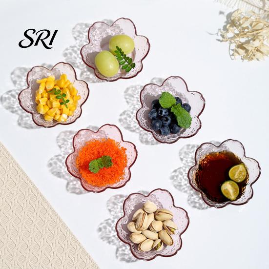 Japanese Style Sauce Bowl 5Pcs Sakura Dipping Dish PP Condiment Plate for Sushi Hot Pot BBQ Nesting Bowls BPA-Free Stackable And Cold Holder