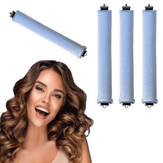 3Pcs/Set No Heat Hair Curler with Hooks Women Overnight Sleeping Curls Headband Curling Rod Soft Hair Roller Lazy Girls Long Hair Curling Styling Tool