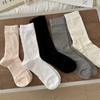 Female Summer Thin Style Pure Cotton Sweet Wind Hollow Mesh In The Tube Stack Socks
