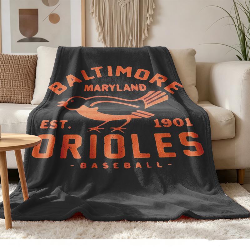 Baltimore Orioles Soft and comfortable flannel Suitable for sofas living rooms outdoor camping travel and also makes a great anniversary gif