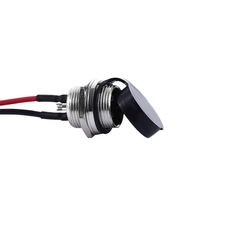 Three-hole Round Head 3 Pin Prong Charging Port Jack Socket Inline Connector Battery Charging