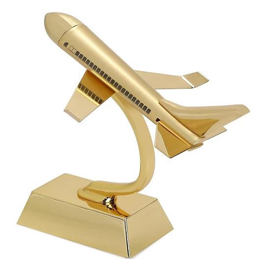 Миниатюрный самолет, стильный декоративный экспонат для домашнего декора, элегантные корпоративные подарки, предметы для украшения офисного стола, прочный металл