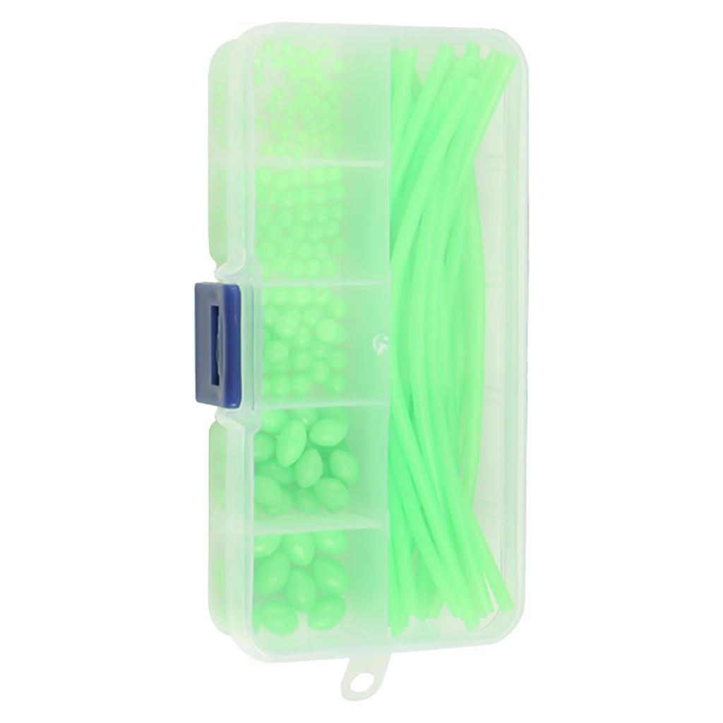 Luminous Fishing Beads and Tube Set Deep Sea Fishing Soft Plastic Glow Tubing Attract Fish for Saltwater Freshwater