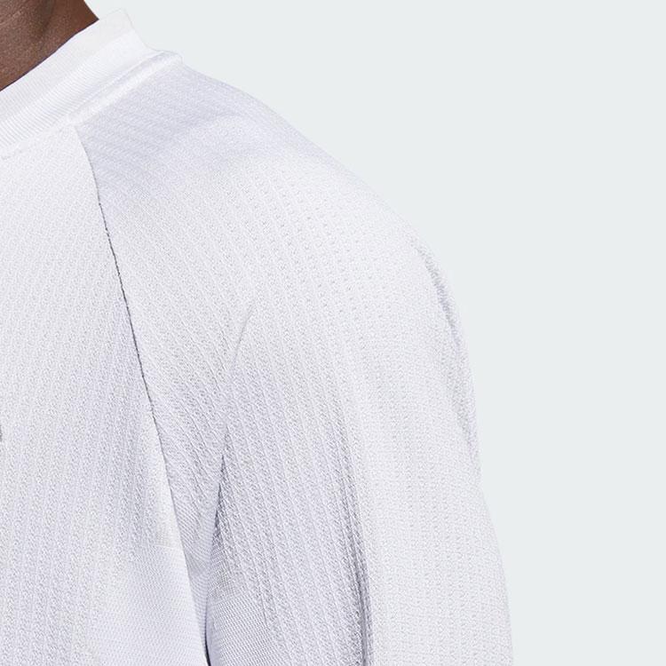 adidas Ultimate365 Tour Primeknit Logo Print Golf Shirt Polo Long Sleeve Men Polo Shirts Light-Grey IL9637