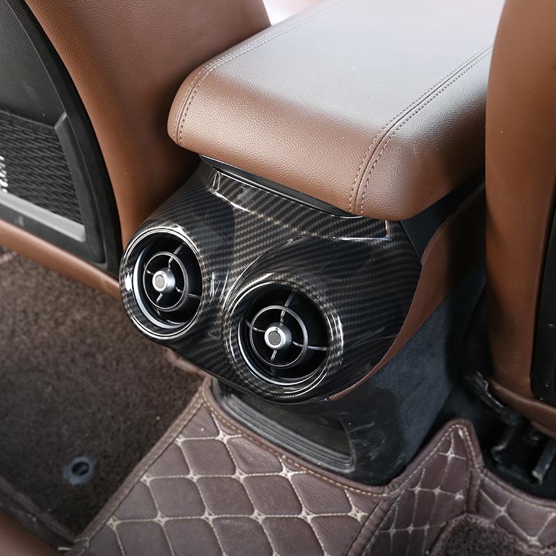 Стиль серебристого/карбонового волокна для Alfa Romeo Stelvio(949)2017-19 Накладка из АБС-пластика задней крышки вентиляционного отверстия для кондиционера