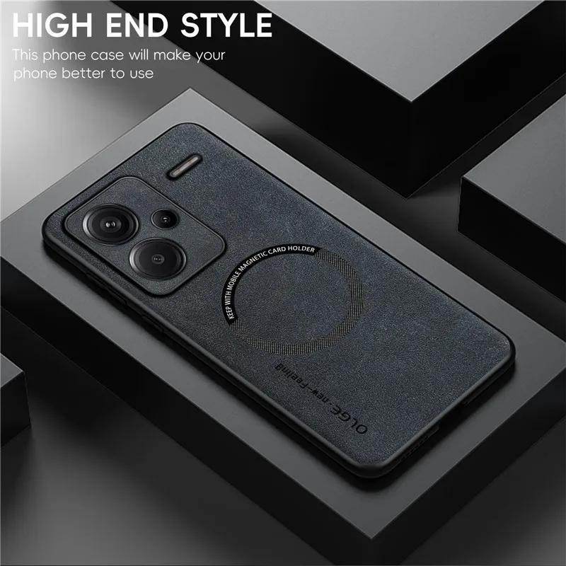 Магнитный ретро кожаный чехол для Xiaomi Redmi Note 13 Pro Plus Redmi Note13 Pro+ 5G беспроводной зарядный чехол для телефона