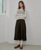 Rosiro Midi Pleated Skirt Khaki