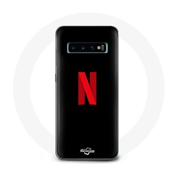 Coque - Netflix - Samsung Galaxy S10 Plus - Souple - Protection - Noir/Rouge