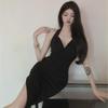 2024 French Halter Neck Sexy Summer Dress – Hip-Length, Unique Niche Design