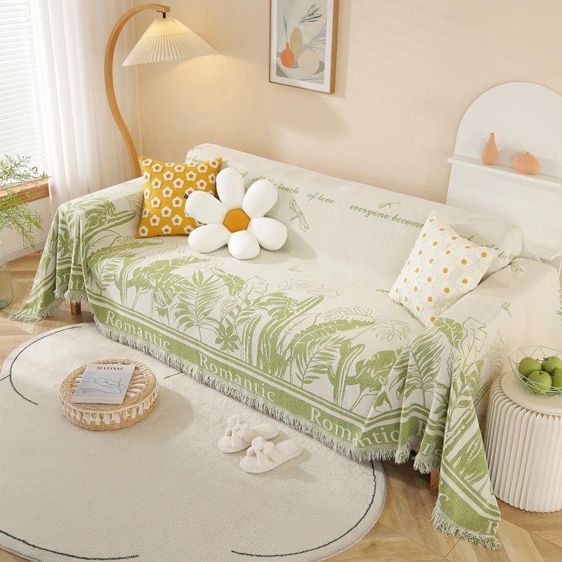 Modern Minimalist Rural Plant Sofa Towel Chenille Sofa Cover Four Seasons Universal All-Inclusive Full-Cover Sofa Cushion