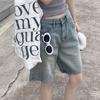 Wide Leg Denim Shorts Women All-match Denim Pants Trousers Chic Baggy Blue Jeans  Students