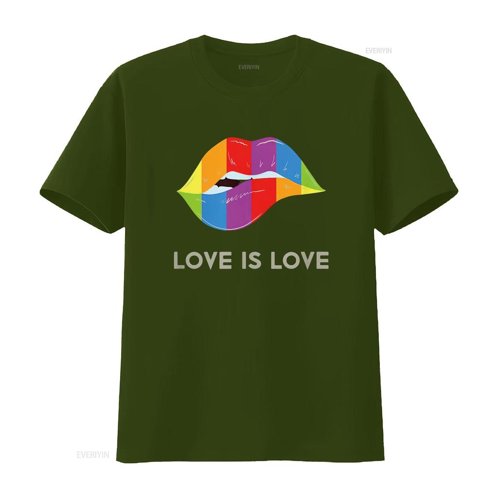 Unisexs Lgbt Pride Apparel Gay Lesbians Rainbow Love Is T Shirt Black Vintage Washed Versatile Graphic Stretched Fashion