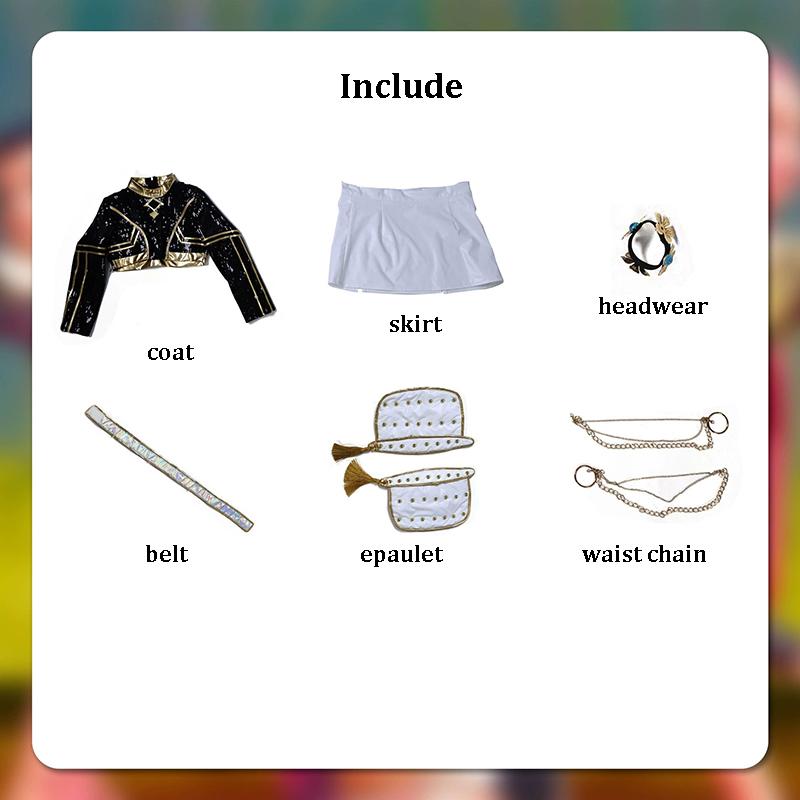 Руми Зои Мира Косплей Костюм для косплея Парик Девочки Черный Золотой Костюм Детский Хэллоуин Вечеринка Костюм для ролевых игр