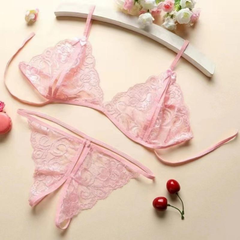 New Sexy Women's Open Range Underwear Feminine Lace Sexy Lingerie Women Sex Suit Thong Range Temptation Three Point Underwear