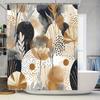 Modern Black Gold Shower Curtain With Watercolor Botanical Design Neutral Decor Bathroom Accessories Set For Home Improvement