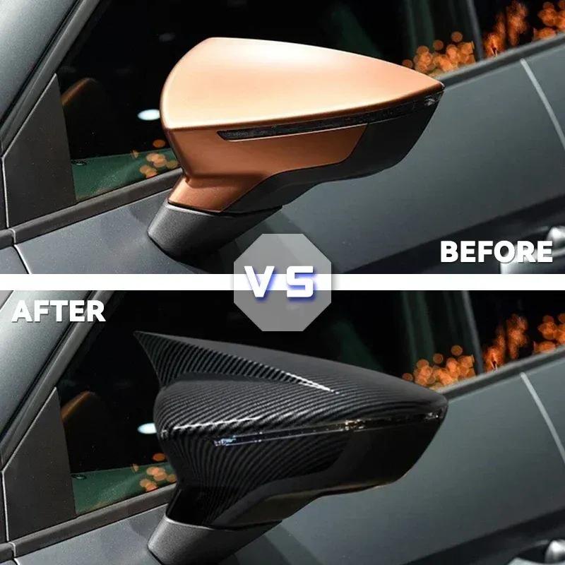 Black for Seat Leon 5F MK3 ST Cupra 2013- Ibiza MK5 Arona 2017-2018 Car Side Rearview Mirror Cover Accessories