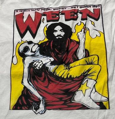 Ween Подержанная футболка с контрастными рукавами и воротником I Still Believe Tour Концертный тур Тур PA224 Унисекс