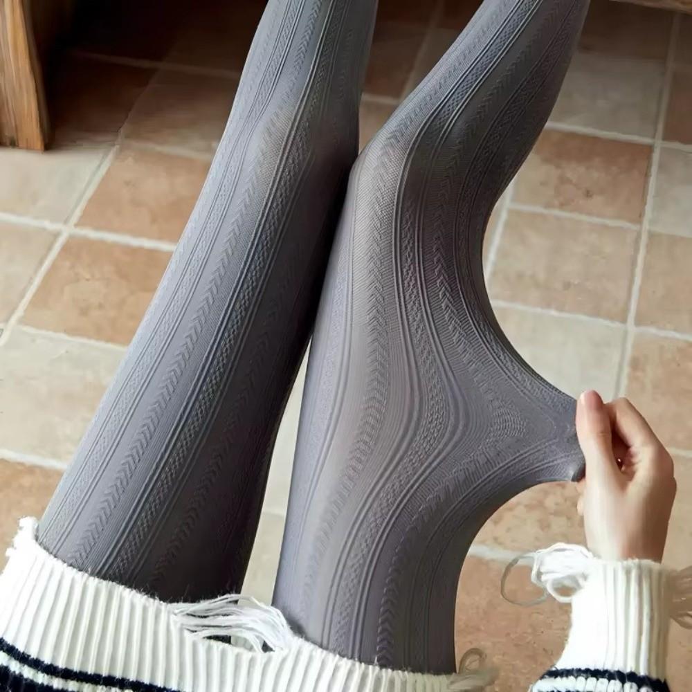 Vertical Stripes Women Tights Slim Tight Pantyhose Retro Female Hosiery Autumn Winter