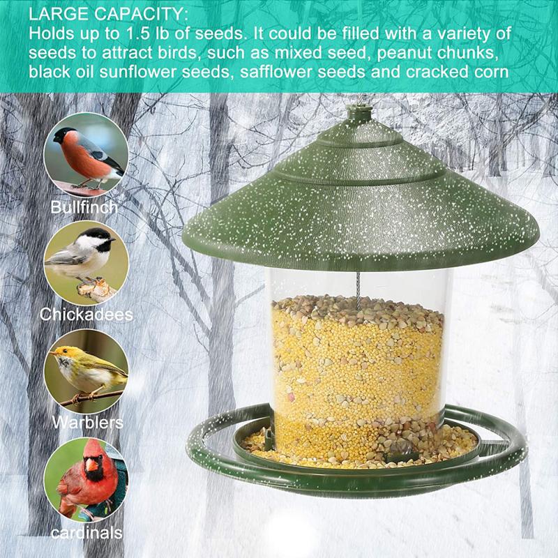 Автоматическая кормушка для птиц, уличная подвесная кормушка для птиц для украшения наружного сада и двора