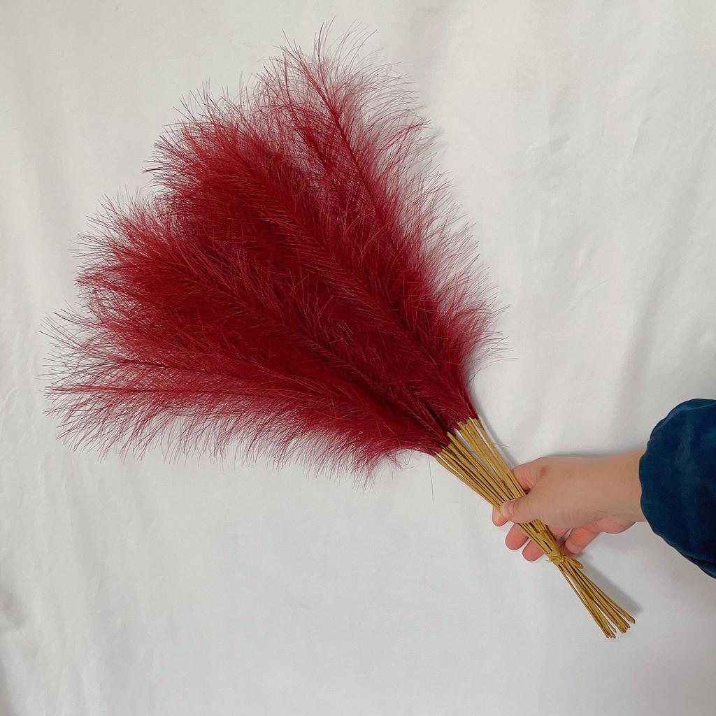 55CM 5/10/20PCS Fluffy Pampas Grass Boho Decor Flower Fake Plant Reed Simulated Wedding Party Home Decoration Artificial Flowers