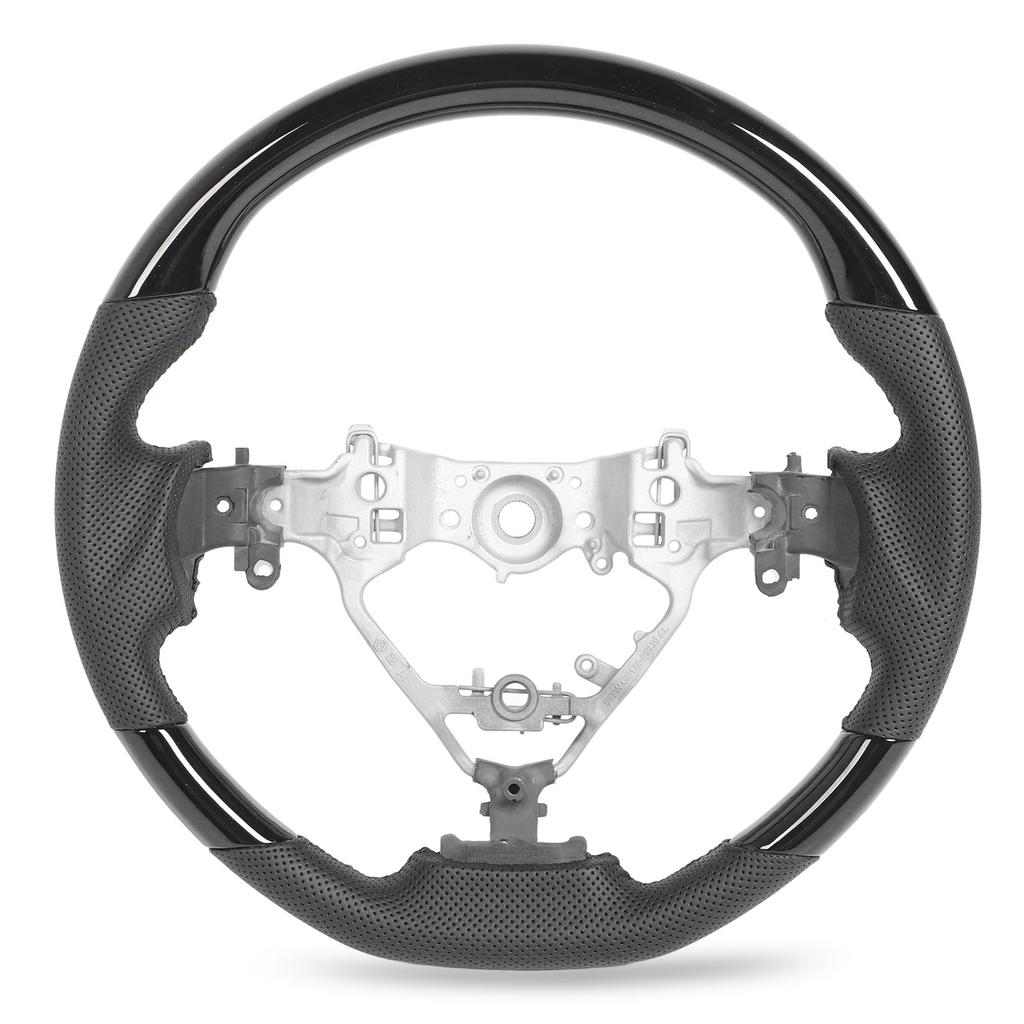 Hydro‑Dip Steering Wheel Perforated Leather for Highlander XU50 Harrier XU60 2014 to 2019 Glossy Black