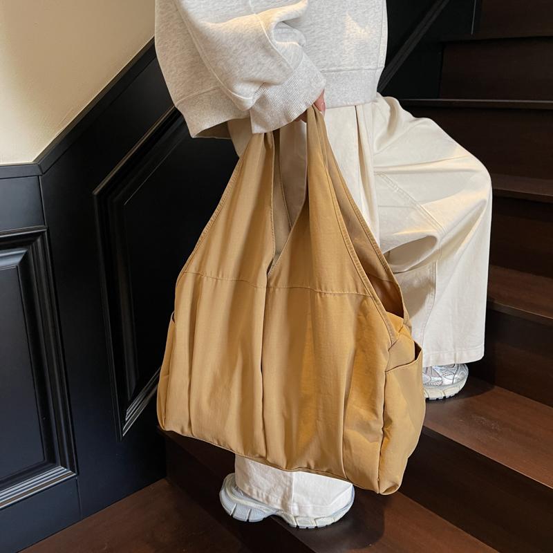 Сумка Легкая Большая Вместительная Сумка Через Плечо Дорожная Сумка Однотонная Сумка-тоут