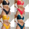 Women's Swimsuit Solid Color Triangle Bag Sexy Bikini Suit Swimwear Beachwear Bathing Suits