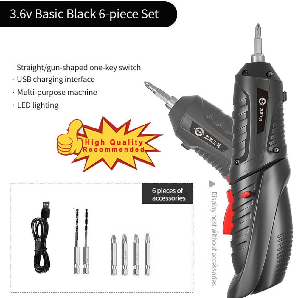 Бытовая электрическая отвертка, аккумуляторная аккумуляторная ударная дрель, мини-беспроводная электрическая дрель, набор отверток, электрическая партия