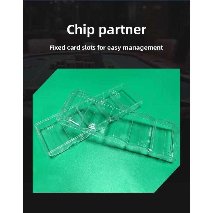 Acrylic Poker Chips Case Transparent Texas Hold'em Card Tray Chip Rack Clear Chip Holder Card Deck Holder Chip Carrier