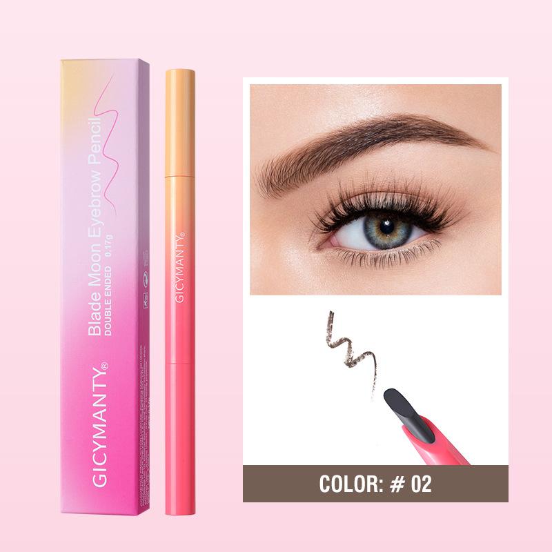 Dual End Eyebrow Pencil with Brush Waterproof Natural Long Lasting Eyebrow Makeup Pen