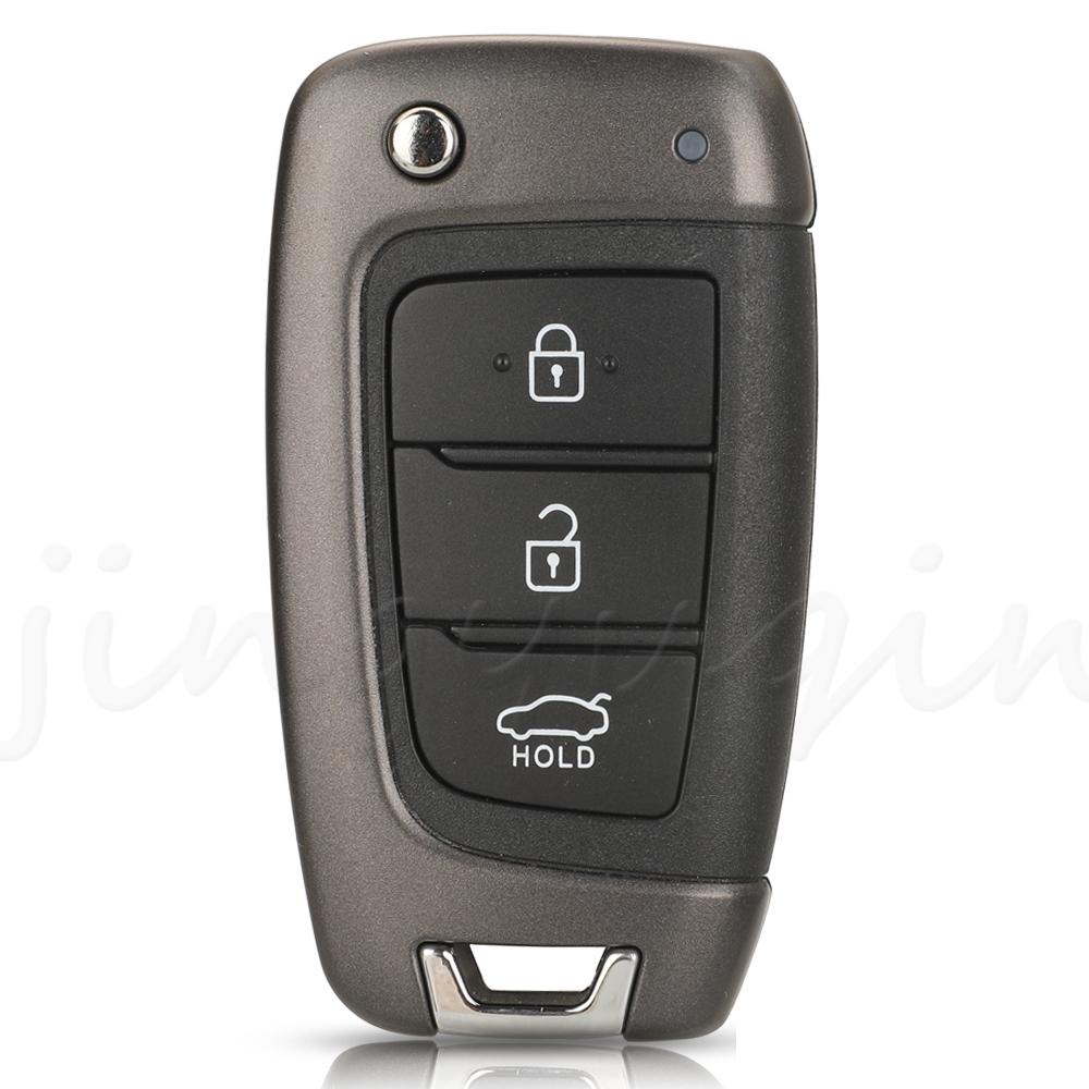 Jingyuqin Умный брелок-заготовка с откидным лезвием для Hyundai Accent Elantra Kona Santa Fe Tucson Veloster Автоаксессуары